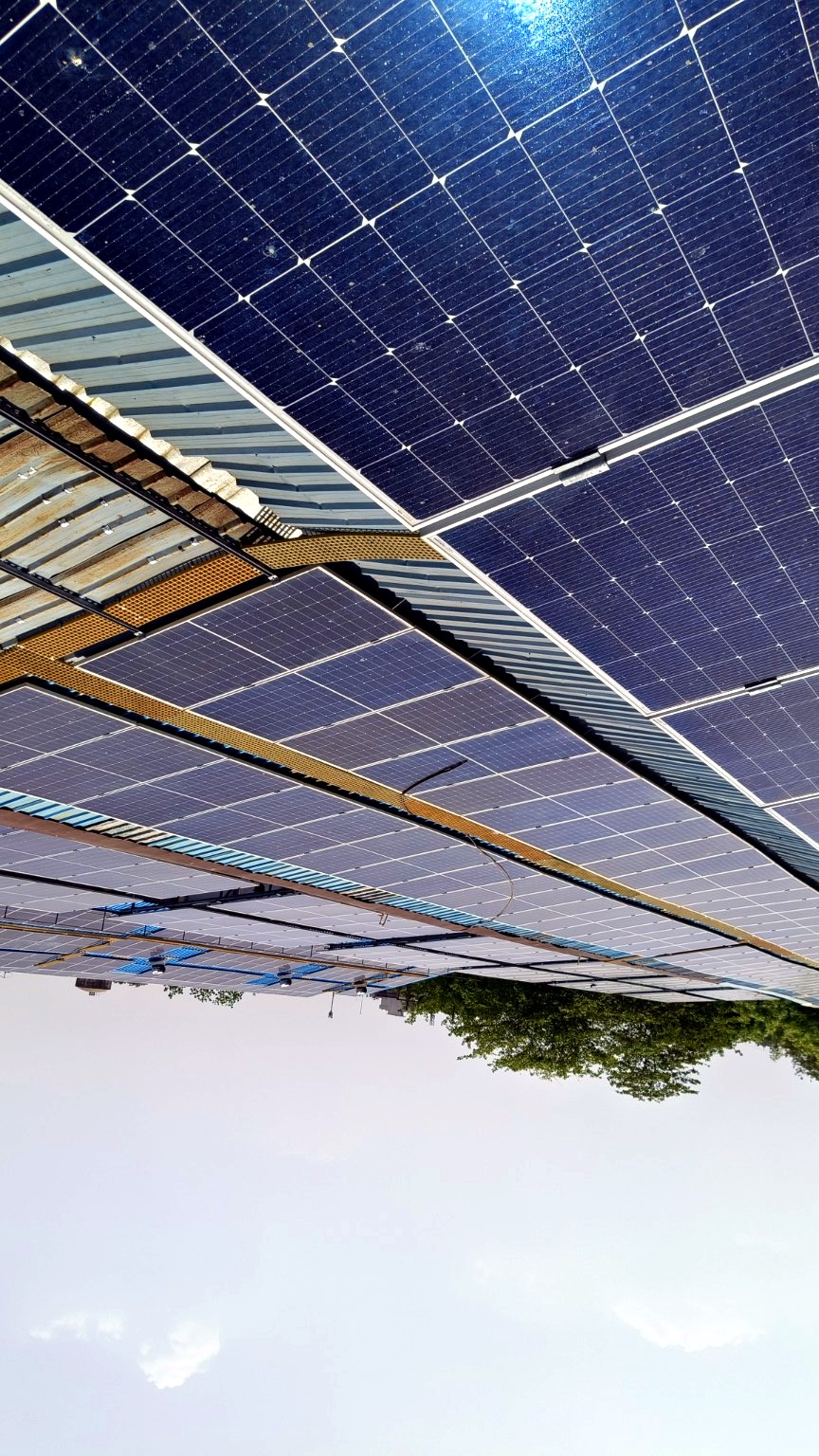 Solar modules on industrial roof